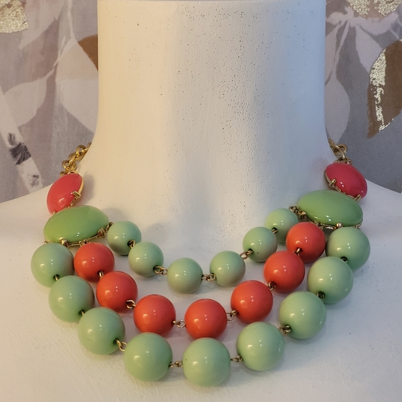 Summer Melon Tones Beaded Adjustable Gold-tone Necklace By Occasionally Made - Picture 6 of 12